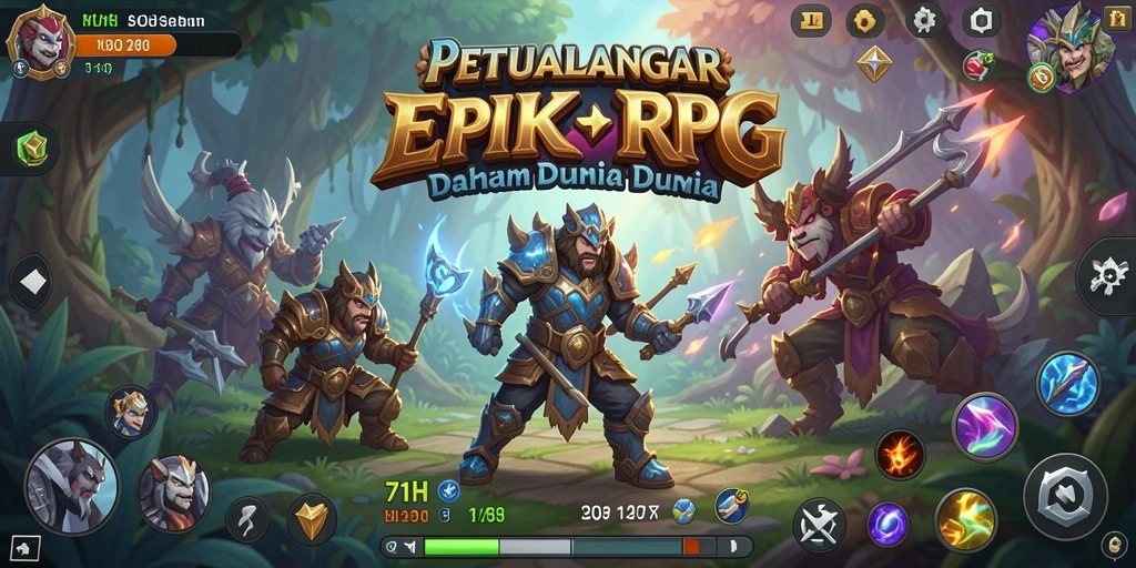Screenshot dari gameplay 71H menampilkan dunia RPG yang memukau.