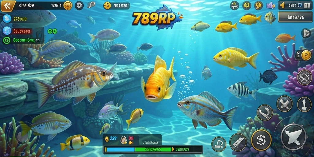 Tampilan gameplay seru dari 789RP saat berburu ikan.
