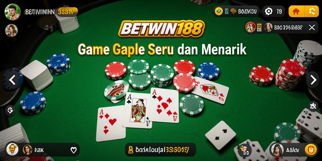Tampilan gameplay Gaple seru di BETWIN188 dengan teman-teman online.