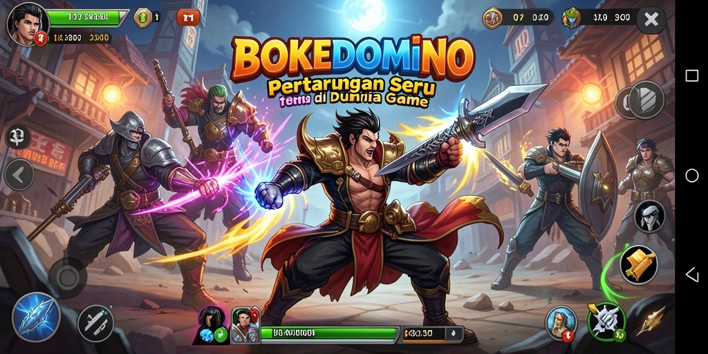 Tampilan menegangkan aksi pertarungan di BOKEDOMINO.