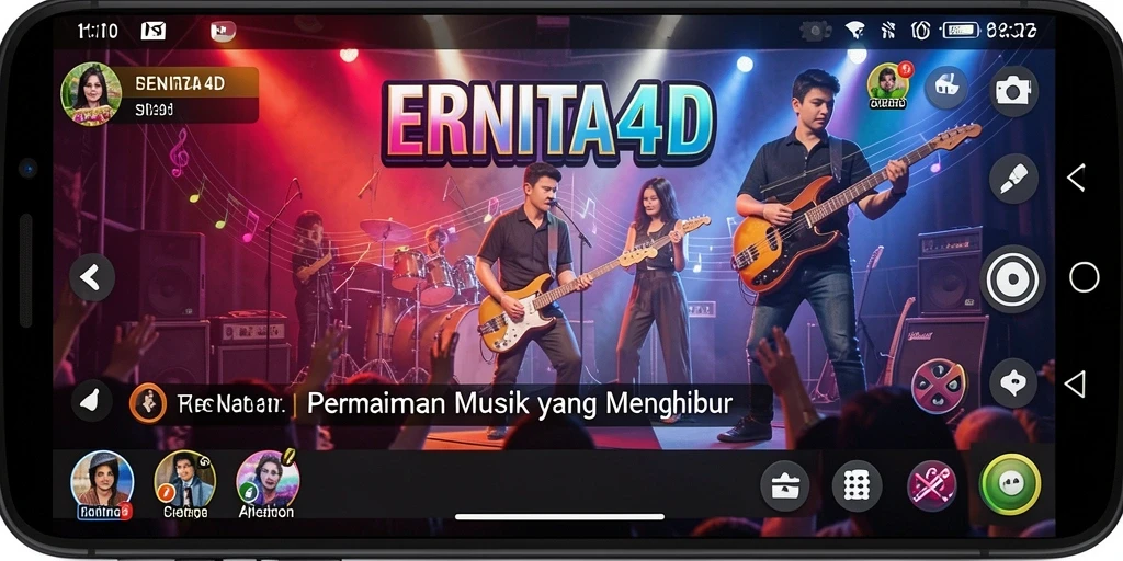 Tampilan gameplay yang menarik di ERNITA4D dengan beragam pilihan lagu.
