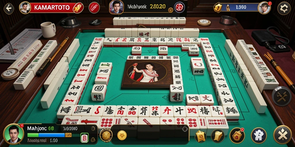 Tampilan gameplay Mahjong yang menarik di KAMARTOTO.