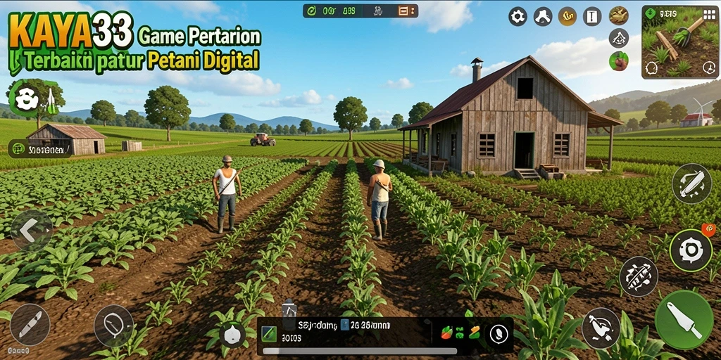 Screenshot gameplay KAYA33 yang menunjukkan aktivitas bertani yang menarik.
