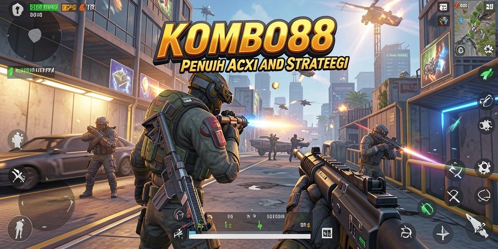 Tangkapan layar gameplay KOMBO88 yang menunjukkan aksi TPS seru.