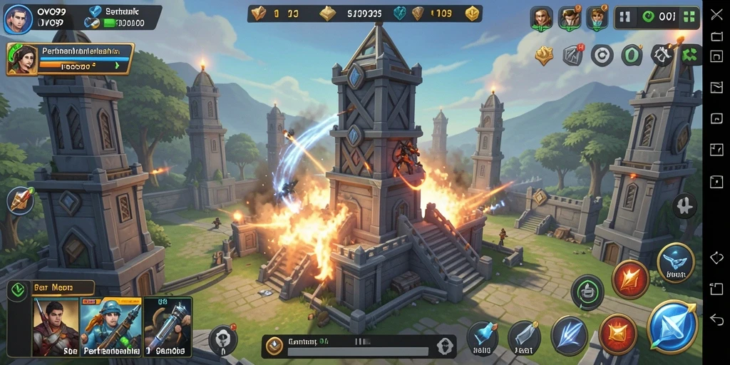 Gameplay seru OVO99 dengan strategi Tower Defense yang mendebarkan.