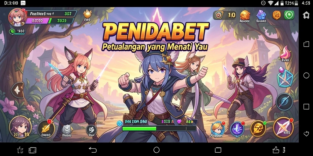 Screenshot gameplay PENIDABET menampilkan karakter Anime beraksi di dunia fantasi.