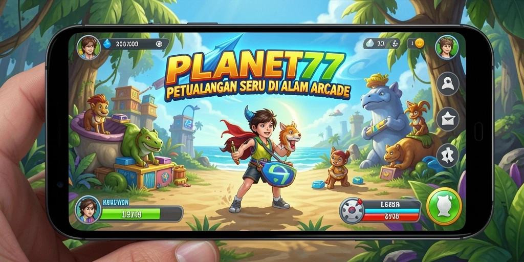 Screenshot gameplay <strong>PLANET77</strong> menampilkan aksi seru di dunia Arcade.