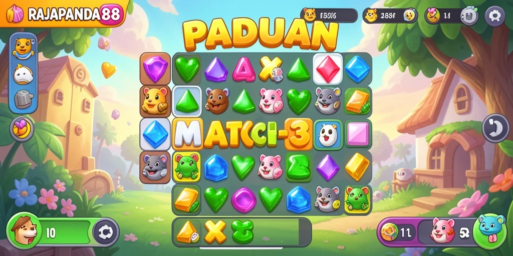 Gameplay seru mencocokkan batuan warna-warni di RAJAPANDA88.