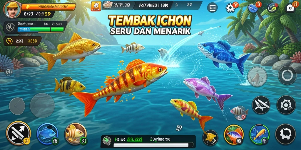 Tangkapan layar gameplay RVIP1 menampilkan momen seru tembak ikan.