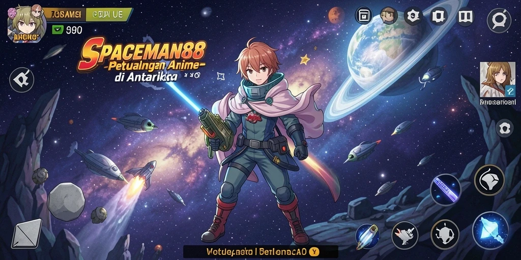 Tampilan gameplay SPACEMAN88 yang dinamis dan berwarna.